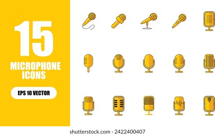 Microphone Icon Illustration Collection Set