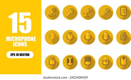 Microphone Icon Illustration Collection Set