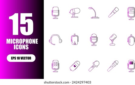 Mikrofon-Symbol-Illustrations-Sammlungssatz