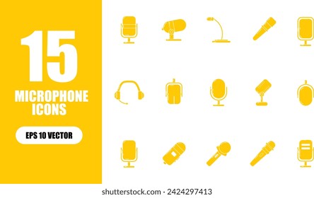 Microphone Icon Illustration Collection Set
