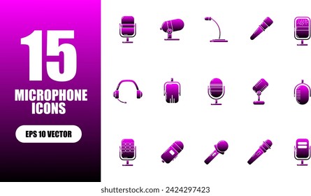 Microphone Icon Illustration Collection Set