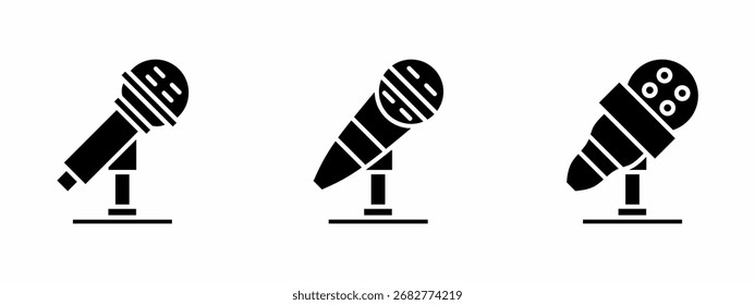 Ilustración de icono de micrófono. Vector de acciones.
