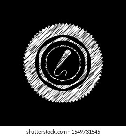 microphone icon inside chalkboard emblem written on a blackboard
