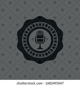 microphone icon inside dark badge