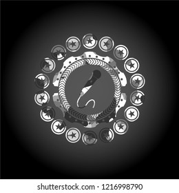 microphone icon inside grey camo texture