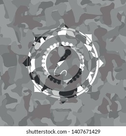 microphone icon inside grey camo texture