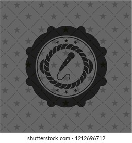 microphone icon inside realistic black emblem