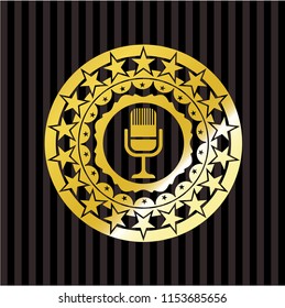 microphone icon inside shiny badge