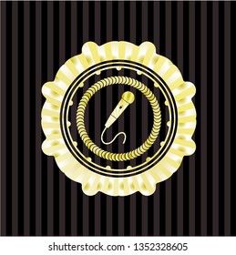 microphone icon inside shiny badge