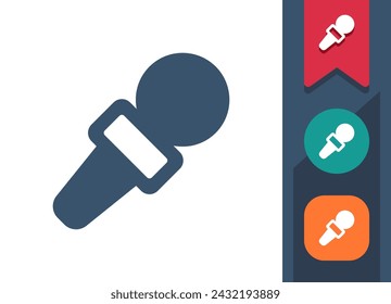 Microphone Icon. Interview, News Microphone. Professional, pixel perfect vector icon.