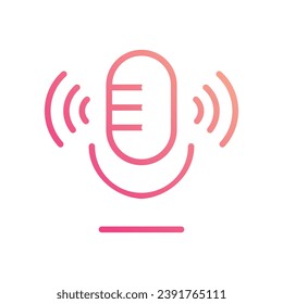 Microphone icon isolate white background vector stock illustration.