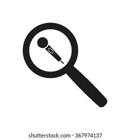 Microphone   icon,  isolated. Flat  design.