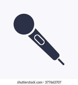 Microphone   icon,  isolated. Flat  design.