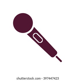 Microphone   icon,  isolated. Flat  design.