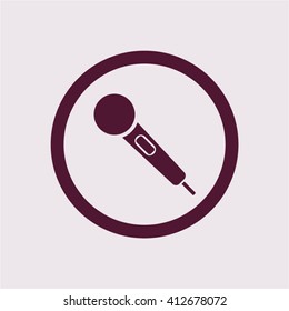 Microphone  icon,  isolated. Flat  design.