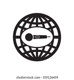Microphone  icon,  isolated. Flat  design.