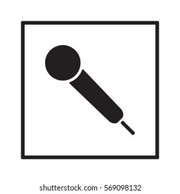Microphone  icon,  isolated. Flat  design.