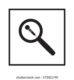 Microphone    icon, isolated. Flat  design. 