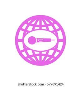 Microphone  icon,  isolated. Flat  design.