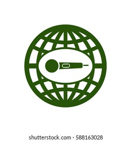 Microphone  icon,  isolated. Flat  design.