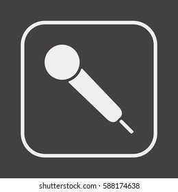 Microphone  icon,  isolated. Flat  design.