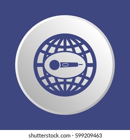 Microphone  icon,  isolated. Flat  design.
