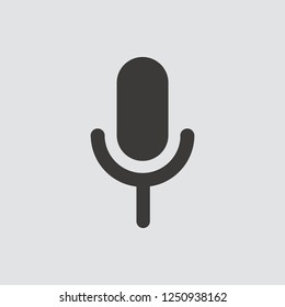 Microphone icon isolated of flat style. Vector illustration.