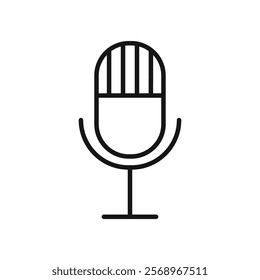 Microphone icon Isolated flat vector in outline