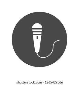 Microphone icon isolated on black background. Simple sign symbol. Microphone Vector illustration for web and mobile design. 