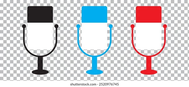 Microphone Icon isolated on PNG background. vector illustration.