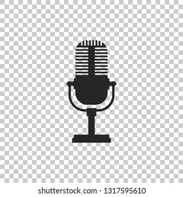 Microphone icon isolated on transparent background. Flat design. Vector Illustration