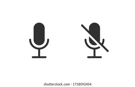 Microphone icon isolated on white background. Voice record icon for interface design. Vector illustration