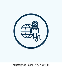 microphone icon isolated on white background from video blogger collection. microphone icon trendy and modern microphone symbol for logo, web, app