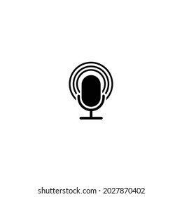 Mikrofon-Symbol einzeln auf weißem Hintergrund. Vektorgrafik