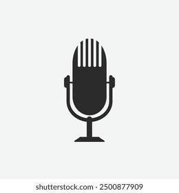 microphone icon. microphone isolated on white background. microphone vector illustration. Sign. Symbol. Button. Element. Silhouette. Logo. web