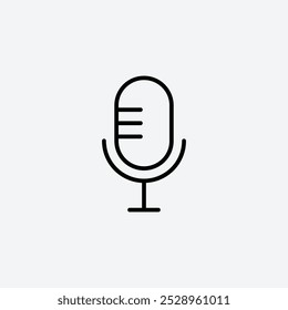 Icono del micrófono aislado en el fondo blanco.