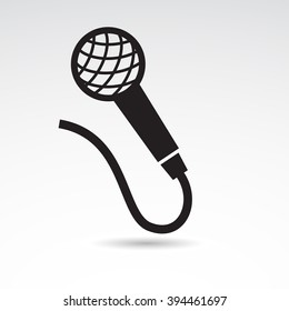 Microphone icon isolated on white background. Vector art.