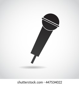 Microphone icon isolated on white background. Vector art.