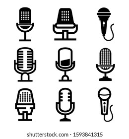 microphone icon isolated sign symbol vector illustration - Collection of high quality black style vector icons

