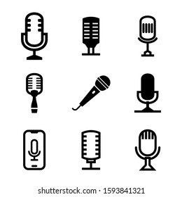 microphone icon isolated sign symbol vector illustration - Collection of high quality black style vector icons
