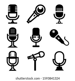 microphone icon isolated sign symbol vector illustration - Collection of high quality black style vector icons
