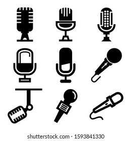 microphone icon isolated sign symbol vector illustration - Collection of high quality black style vector icons
