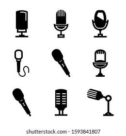 microphone icon isolated sign symbol vector illustration - Collection of high quality black style vector icons
