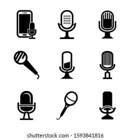 microphone icon isolated sign symbol vector illustration - Collection of high quality black style vector icons
