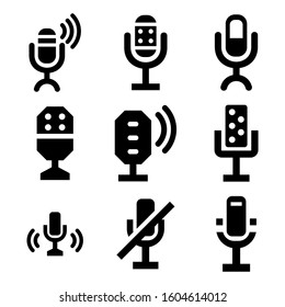 microphone icon isolated sign symbol vector illustration - Collection of high quality black style vector icons
