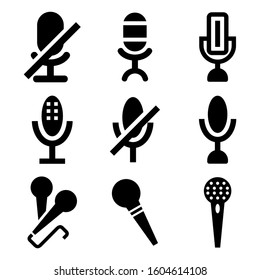 microphone icon isolated sign symbol vector illustration - Collection of high quality black style vector icons
