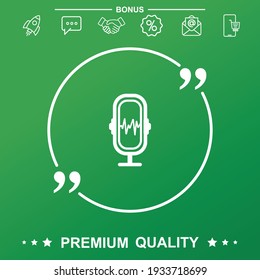 microphone icon isolated sign symbol vector illustration - With quote symbol.