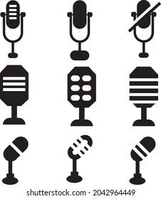 microphone icon isolated sign symbol vector illustration - Collection of high quality black style vector icons.eps