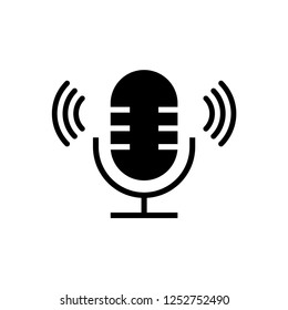 Microphone icon isolated vector illustration.