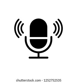 Microphone icon isolated vector illustration.